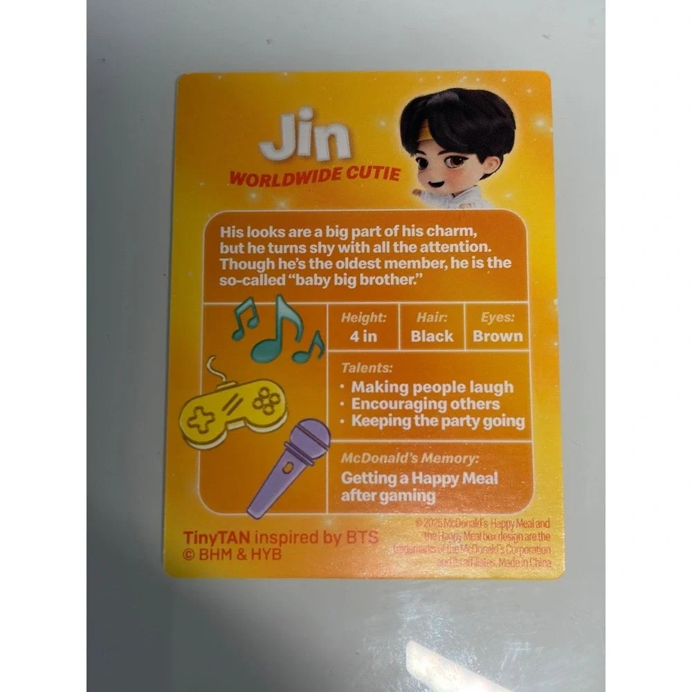McDonalds TinyTAN x BTS Encore Edition Happy Meal Toy #9 - JIN - Picture 4 of 6